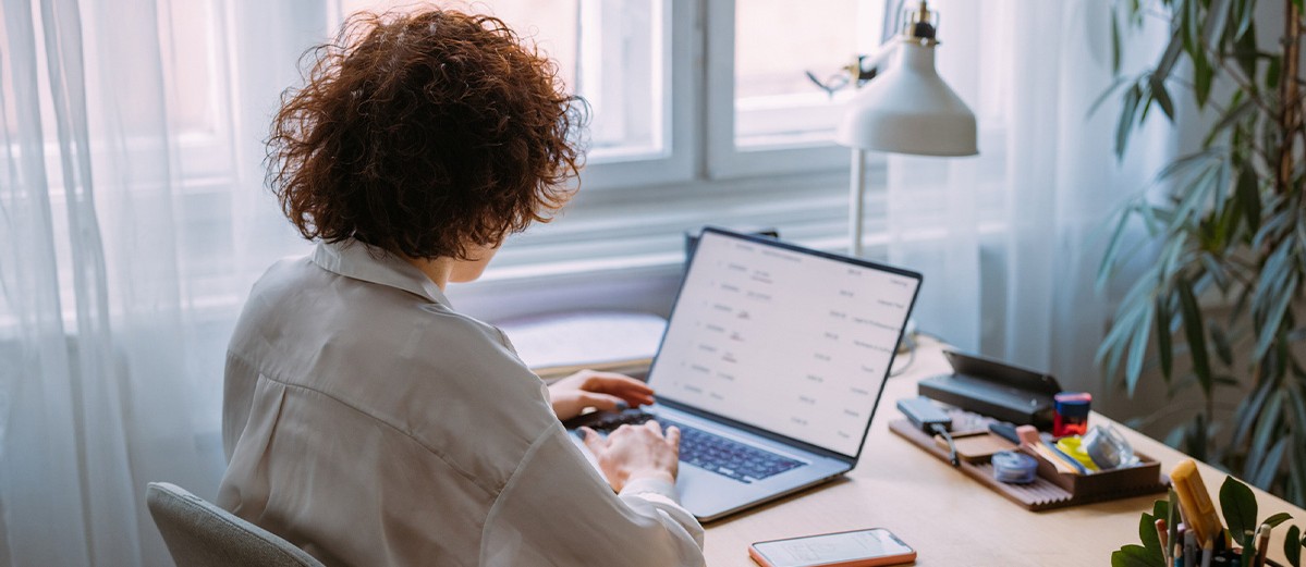 Businesswoman Working from Home during Lockdown